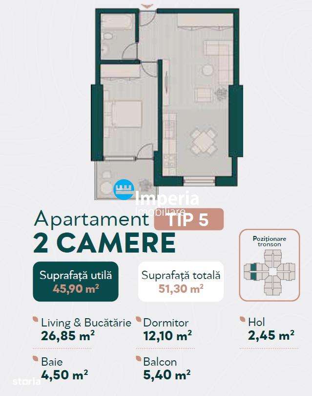 Proiect Nou Deosebit, ap2 cam Bld. Rosetti - Imagine principală: 5/9