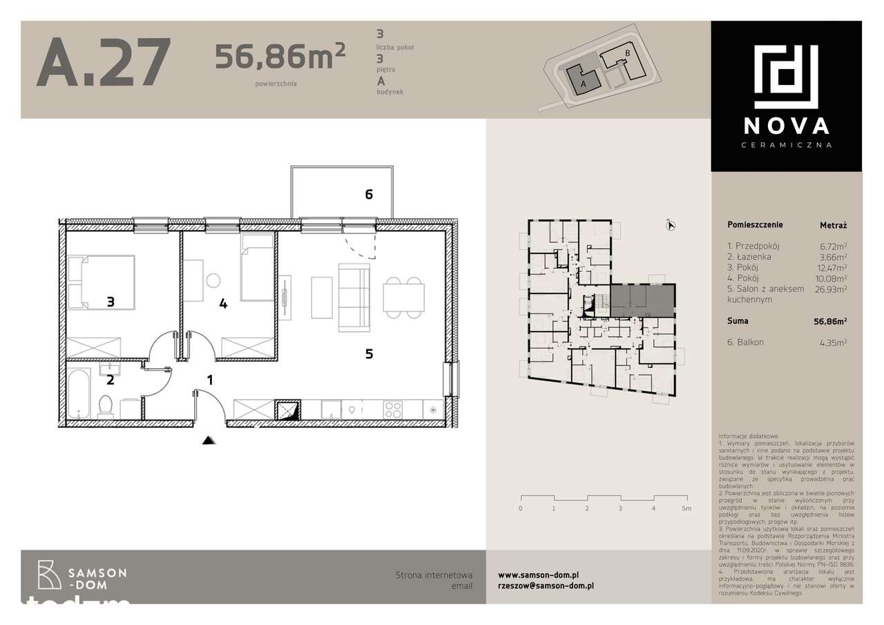 Nova Ceramiczna  | mieszkanie 3-pok. | A27 - Pełny obrazek: 2/9