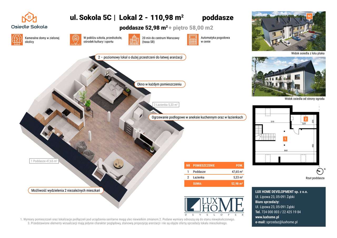 INWESTYCJA ZAKOŃCZONA, ODEBRANA - OGRÓDEK I 2 MIEJSCA POSTOJOWYMI - Pełny obrazek: 3/8