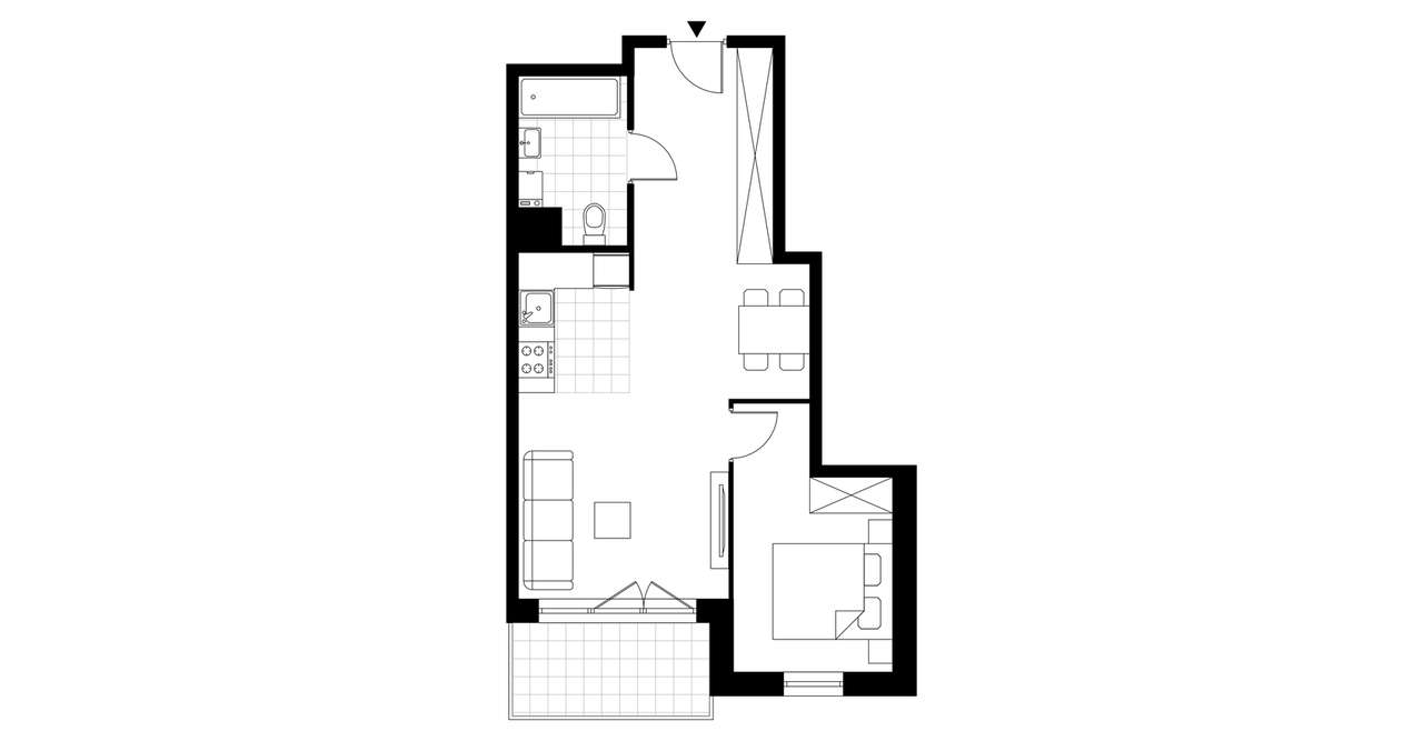 2-pokojowe mieszkanie 46m2 + balkon Bez Prowizji - Pełny obrazek: 2/7