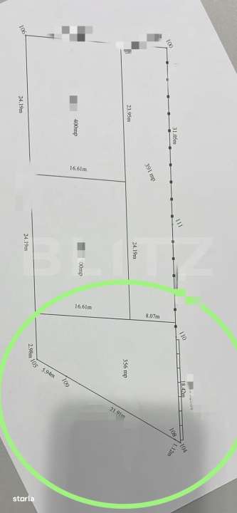 Teren intravilan 356 mp, deschidere bilaterala, in spatele Veteranilor - Imagine principală: 4/4