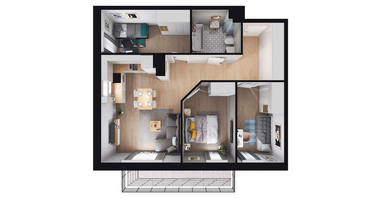 4-pokojowe mieszkanie 61m2 Bez Prowizji - Pełny obrazek: 2/8