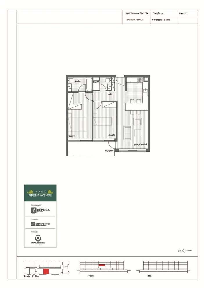 Apartamento T2 novo com lugar de garagem e arrumo - Vila Nova de Gaia - Grande imagem: 5/11