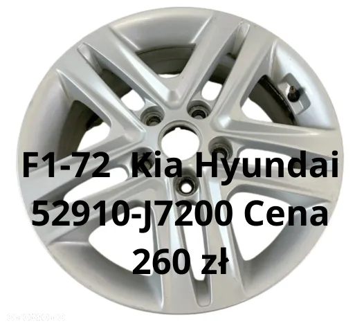 Felga aluminiowa Volvo 32209411 9.0 x 20 cali  / Kia HYUNDAI 52910-J7200 16 cali - 4