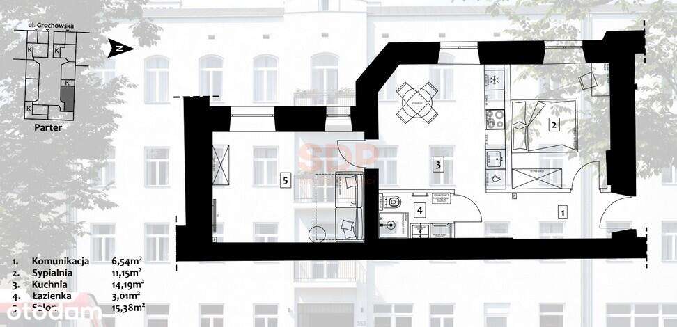 Grochowska | 3 pokoje | Do własniej aranżacji - Pełny obrazek: 5/7
