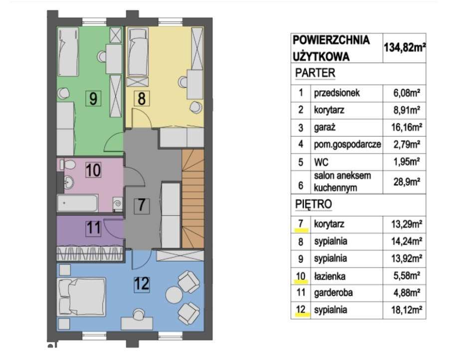 Nowoczesny dom szeregowy, Murowaniec | 134 m² | ogród, garaż-15
