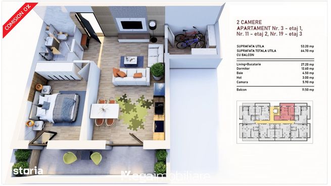 #Nou: Apartament 2 camere cu dressing 6mp - Tomis Plus, Constanța-5