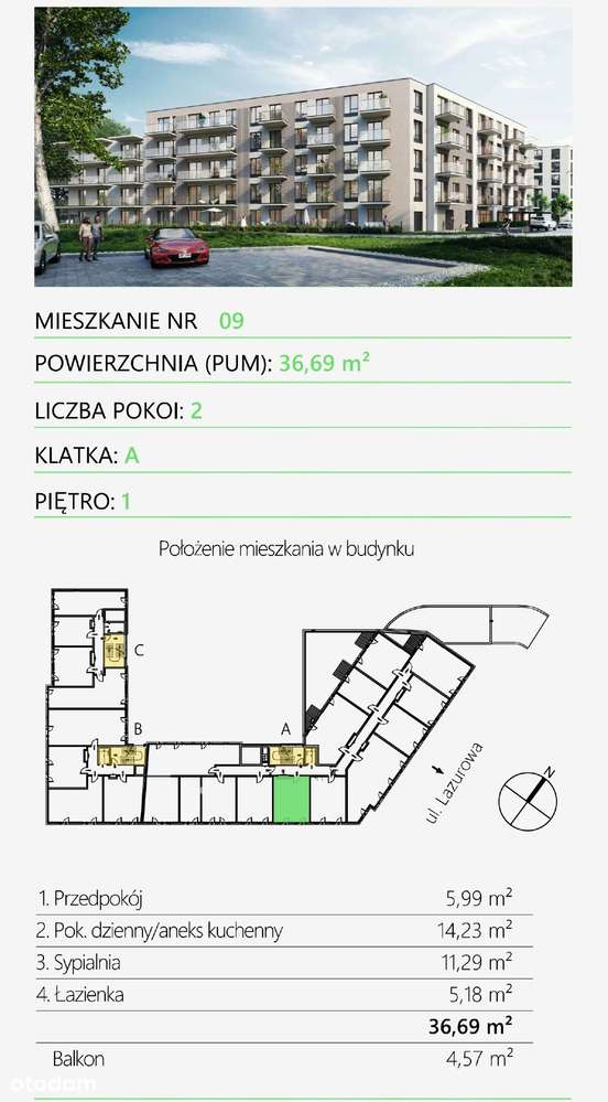 2 pok. 36,69m2 - Balkon 4,57 - odbiór kluczy I kwartał 2026-4