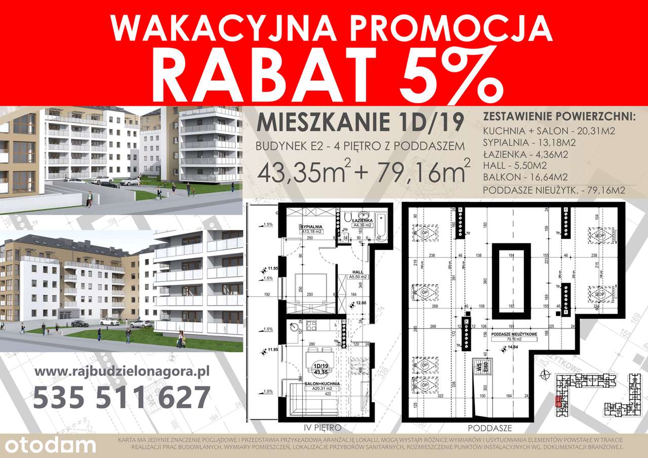 Atrakcyjne, przestronne mieszkanie z poddaszem i dużym balkonem!