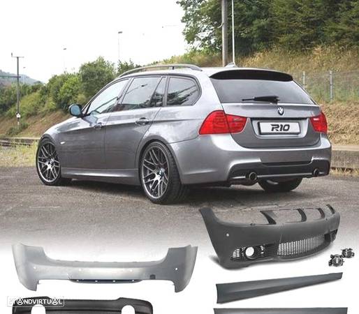 KIT CARROÇARIA LOOK M3 PARA BMW E91 05-08 COM PDC + LAVA FAROS - 1