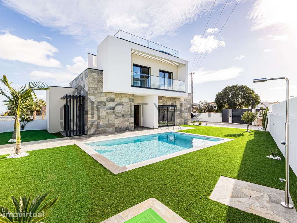 Moradia T2+1 com rooftop, piscina e vista mar - Grande imagem: 4/43