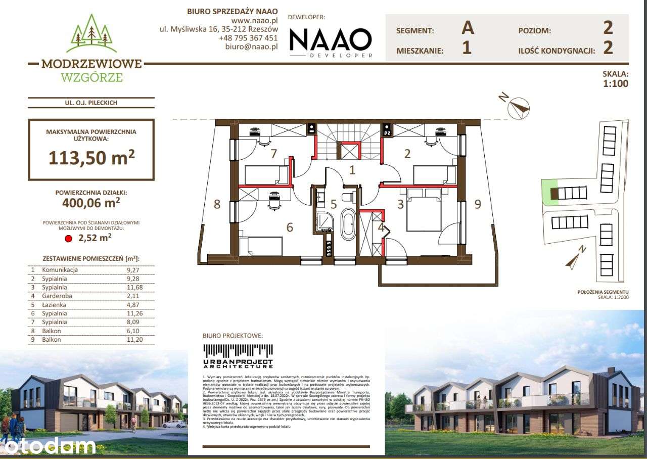 Nowoczesny dom 110 m² z garażem i balkonem - Pełny obrazek: 4/5