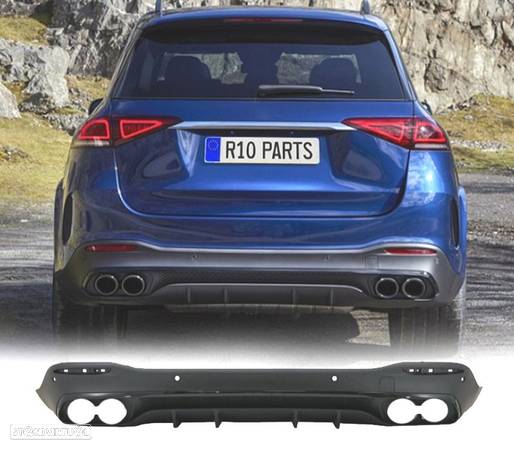 DIFUSOR PARA MERCEDES GLE W167 AMG 19- LOOK GLE53 PRETO - 1