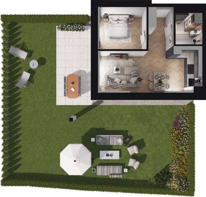 Ville Garden | mieszkanie 2-pok. | B.01 - Pełny obrazek: 4/10