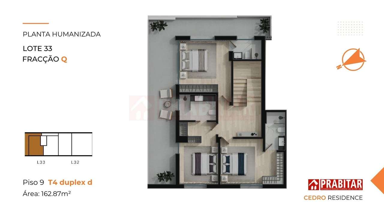 APARTAMENTO T4 DUPLEX NOVO COM TERRAÇO NA COBERTURA À SOLUM - CEDRO RE-29