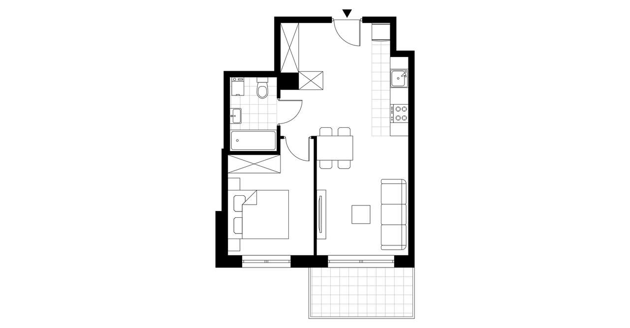 2-pokojowe mieszkanie 40m2 + balkon Bez Prowizji - Pełny obrazek: 3/8