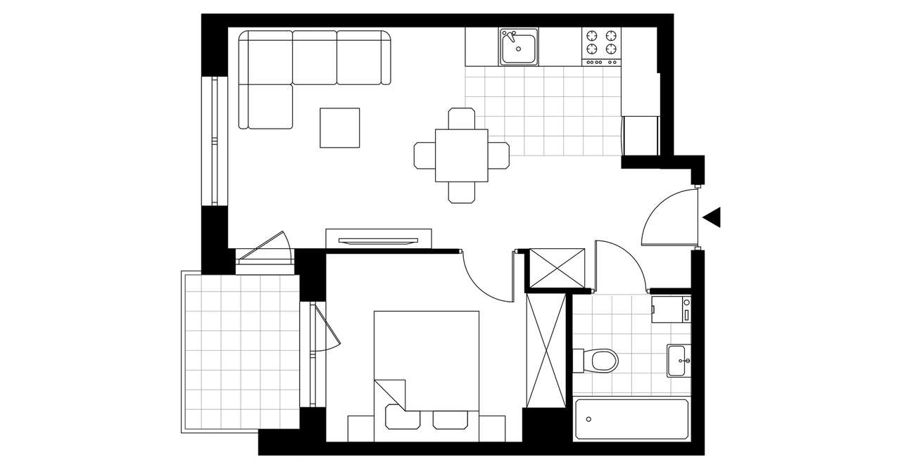 2-pokojowe mieszkanie 38m2 + taras Bez Pośredników - Pełny obrazek: 3/8