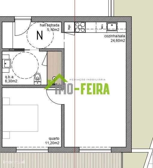 Apartamento T1, São João de Ver-14