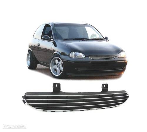 GRELHA FRONTAL PARA OPEL CORSA B 96-00 PRETO CROMADO - 3