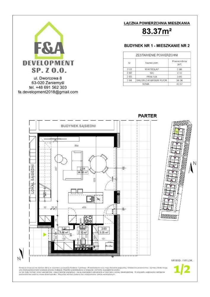 Mieszkanie dwupoziomowe, 83,37m2, 2miejsca parking - Pełny obrazek: 5/6