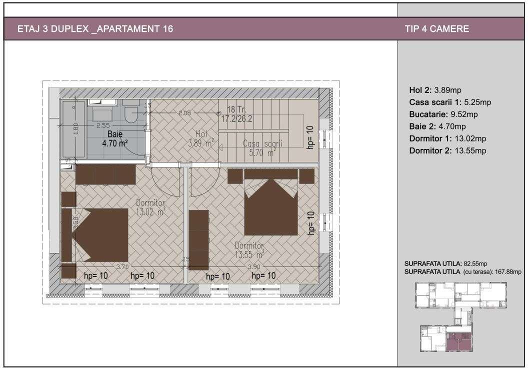 3 Camere DUPLEX Timpuri Noi Terasa Metrou - Imagine principală: 4/18