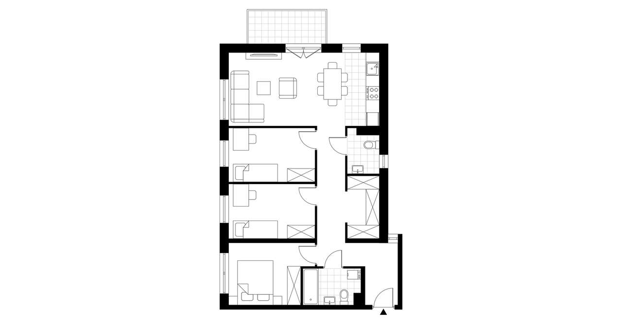 4-pokojowe mieszkanie 73m2 + balkon Bezpośrednio - Pełny obrazek: 3/8