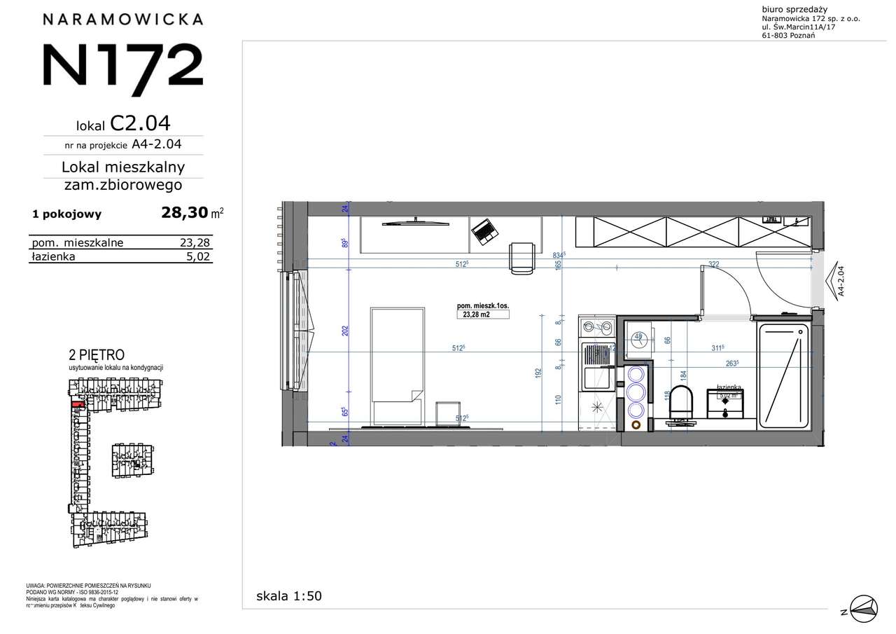 1-pokojowe mieszkanie 28m2 Bez Pośredników - Pełny obrazek: 2/9