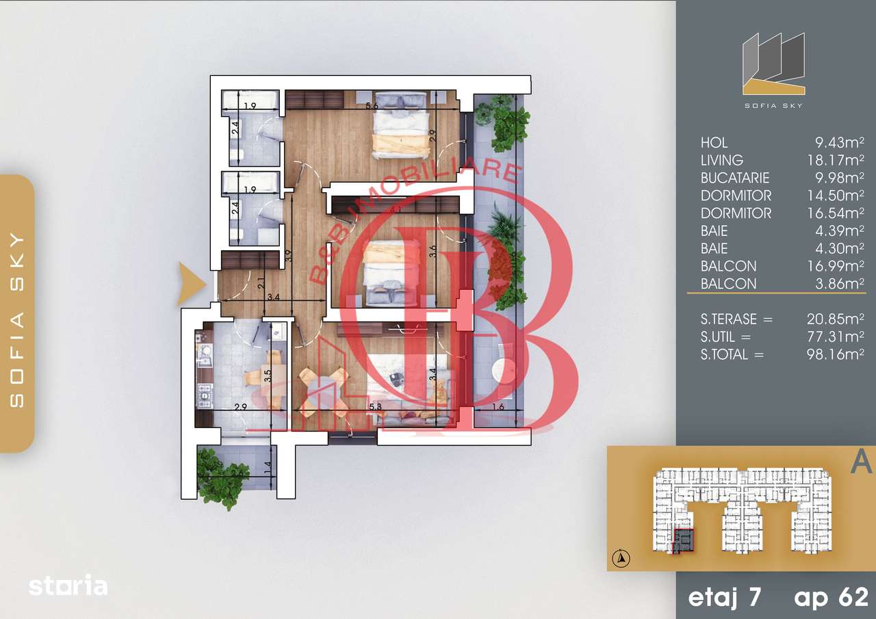 Bloc Finalizat Apartament 3 camera 7minute Metrou Nicolae Teclu