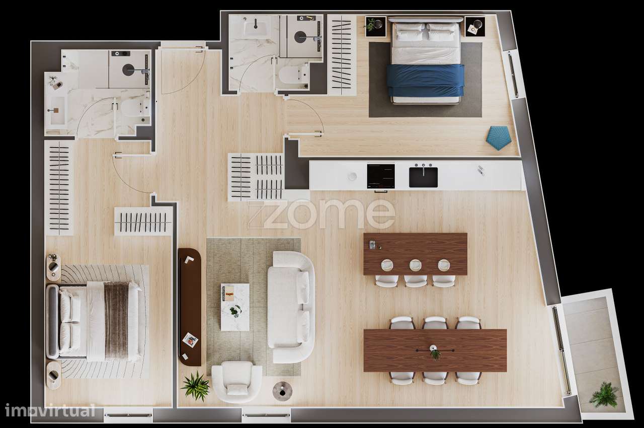 T2 Novo com Varanda e Garagem Um Novo Conceito de Morar Bem - Grande imagem: 5/35