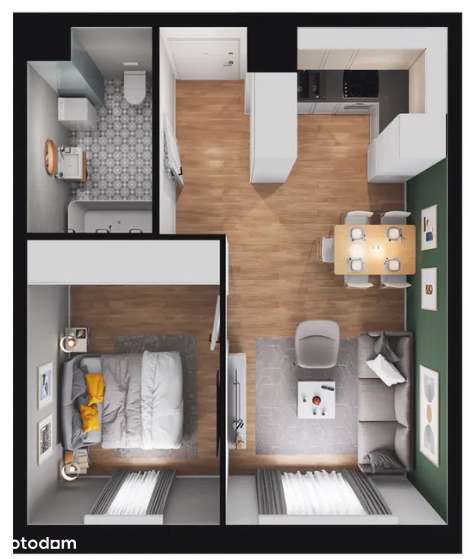 Glogera 32 | mieszkanie 2-pok. | M04 + ogródek - Pełny obrazek: 2/10