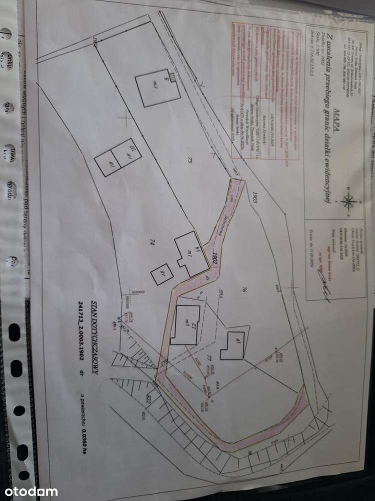 Działka budowlana zabudowana budynkiem mieszkalnym I gospodarczym.