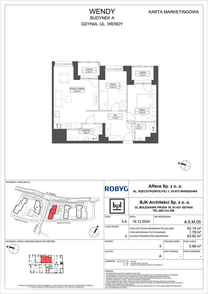 3-pokojowe mieszkanie 62m2 + loggia - Pełny obrazek: 2/9