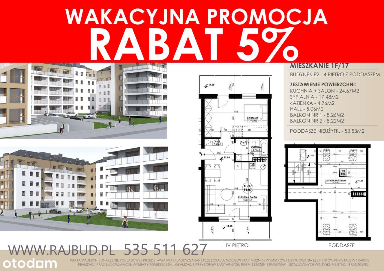 Osiedle Źródlane| mieszkanie z poddaszem + 2 BALKONY! |1F/17
