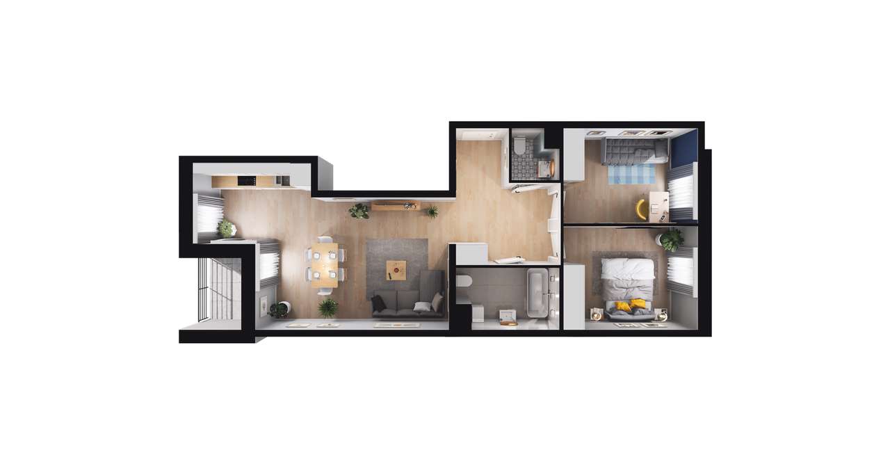 3-pokojowe mieszkanie 63m2 + loggia Bez Prowizji - Pełny obrazek: 2/7