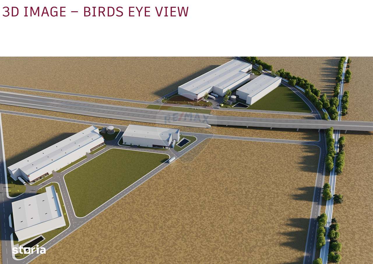 Teren logistic, PUZ aprobat, 7,63 ha, platforme + hale 23.396 mp. A0 - Imagine principală: 4/10