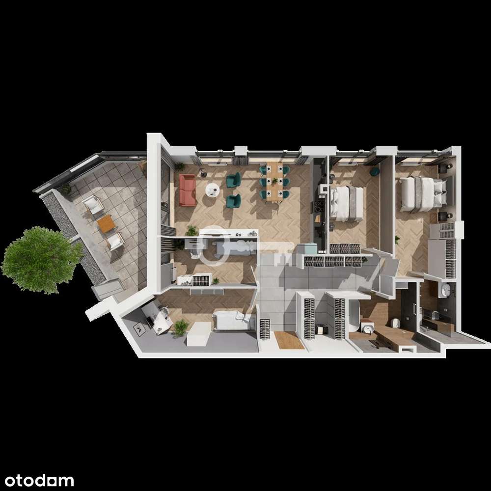 Wysokie piętro | Taras 23 m2 | Las-8