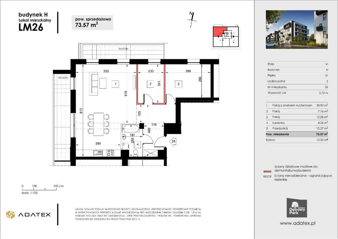 Osiedle Dębowy Park | mieszkanie 3-pok. | H26 - Pełny obrazek: 2/9