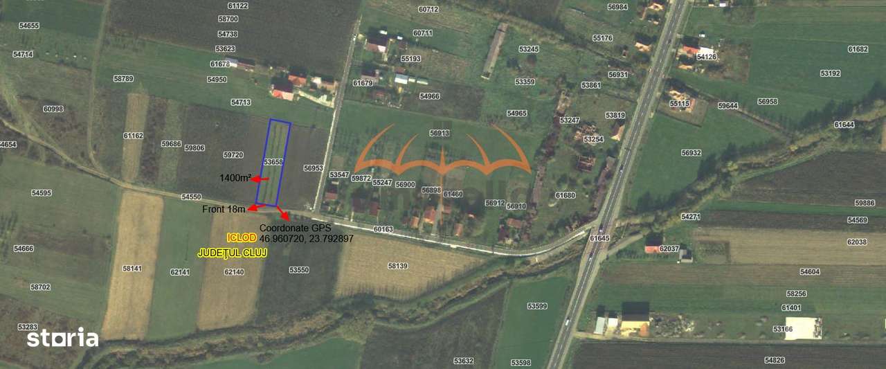 Teren de vanzare Intravilan in Fundatura-Iclod, Strada Viitorului 1400 - Imagine principală: 3/4