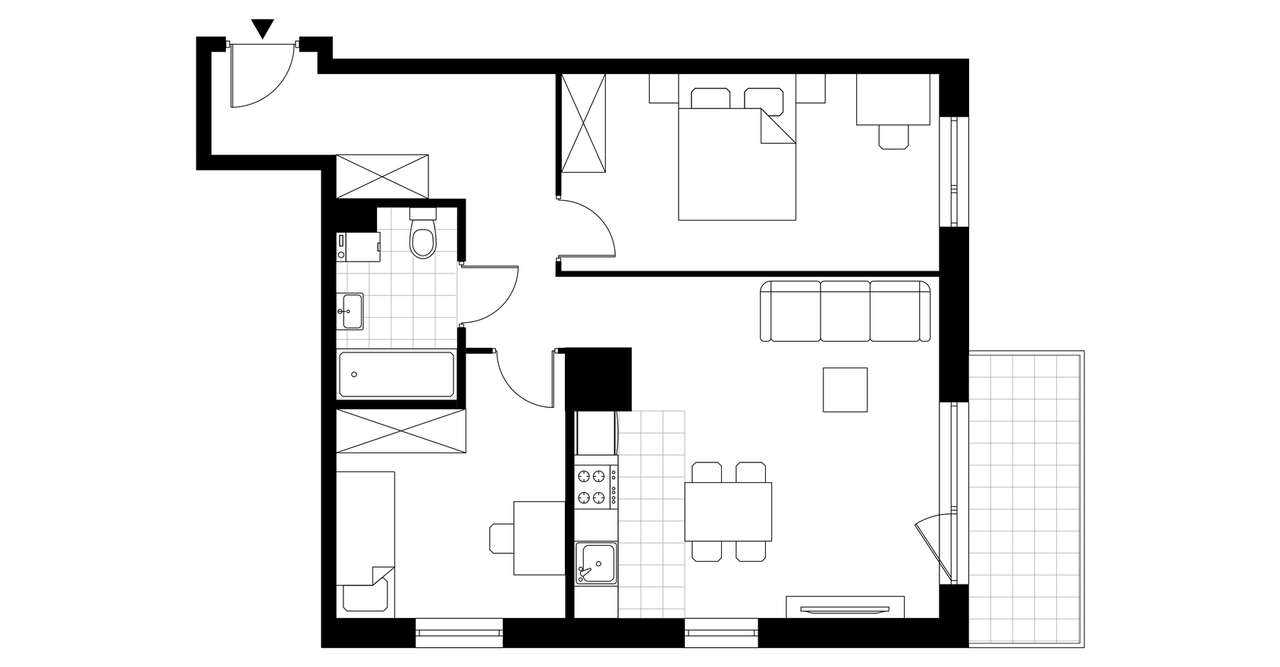3-pokojowe mieszkanie 61m2 + balkon - Pełny obrazek: 3/8
