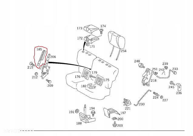 OSŁONA MASKOWNICA ZAWIASU TYLNEJ KANAPY MERCEDES W124 KOMBI S124 1249240437 - 11