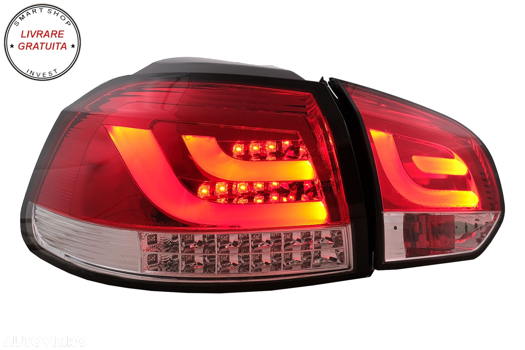 Stopuri LED VW Golf 6 VI Hatchback (2008-2013) Rosu Clar- livrare gratuita - 6