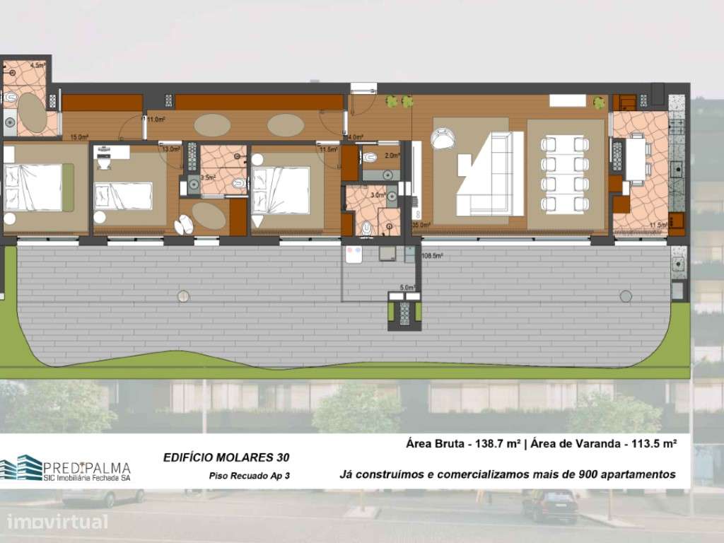 Apartamento T3 Recuado, novo, varanda com churrasqueira e lavandari...-19