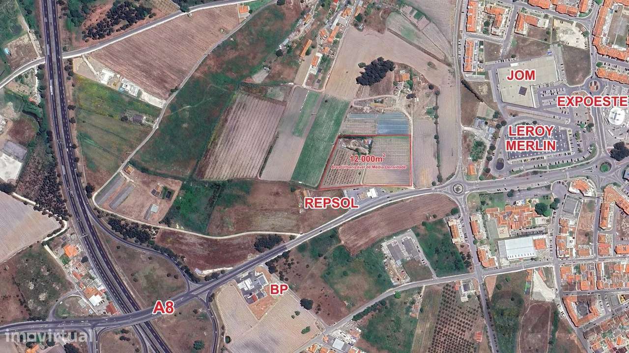 Parcela de terreno urbanizável, com 12.000m2, junto à A8/Lisboa/Leiria - Grande imagem: 3/12