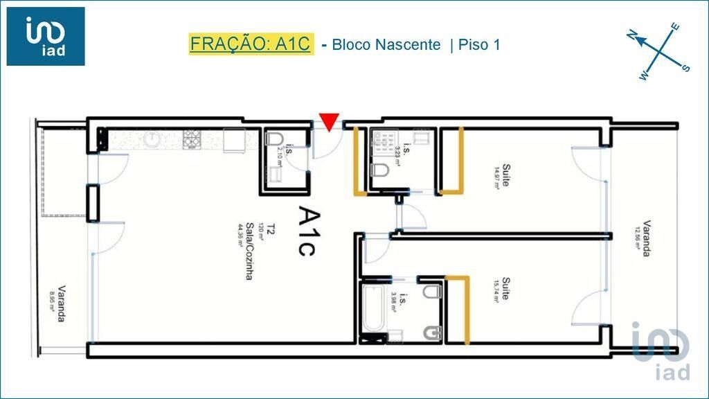 Apartamento T2 em Aveiro de 101,00 m2