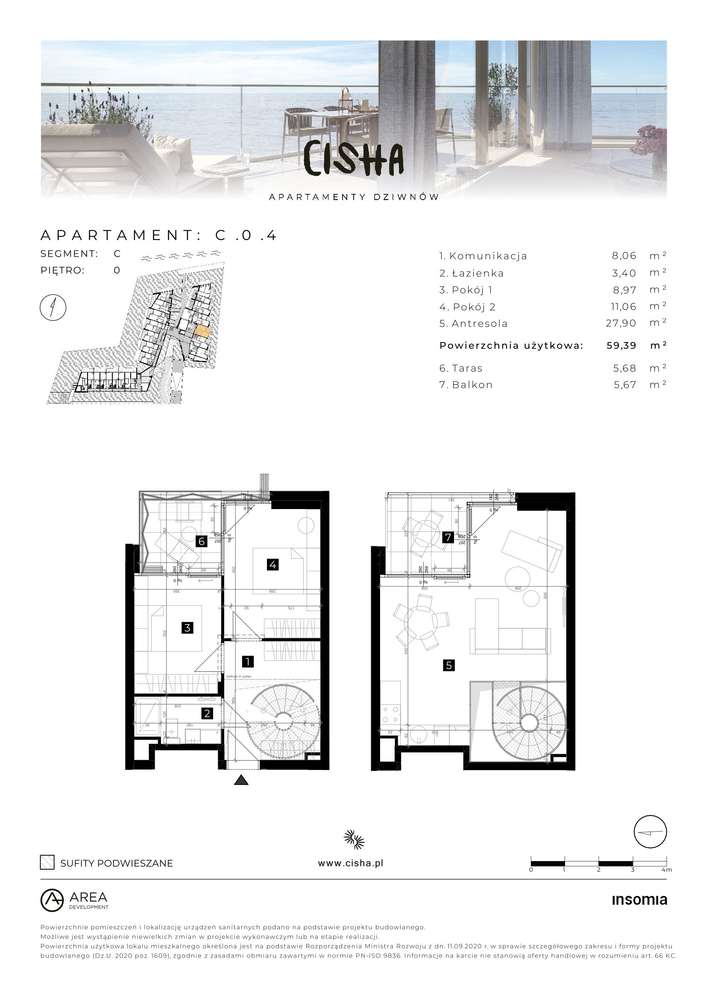 Cisha Dziwnów | mieszkanie 3-pok. | C.0.4 - Pełny obrazek: 2/7