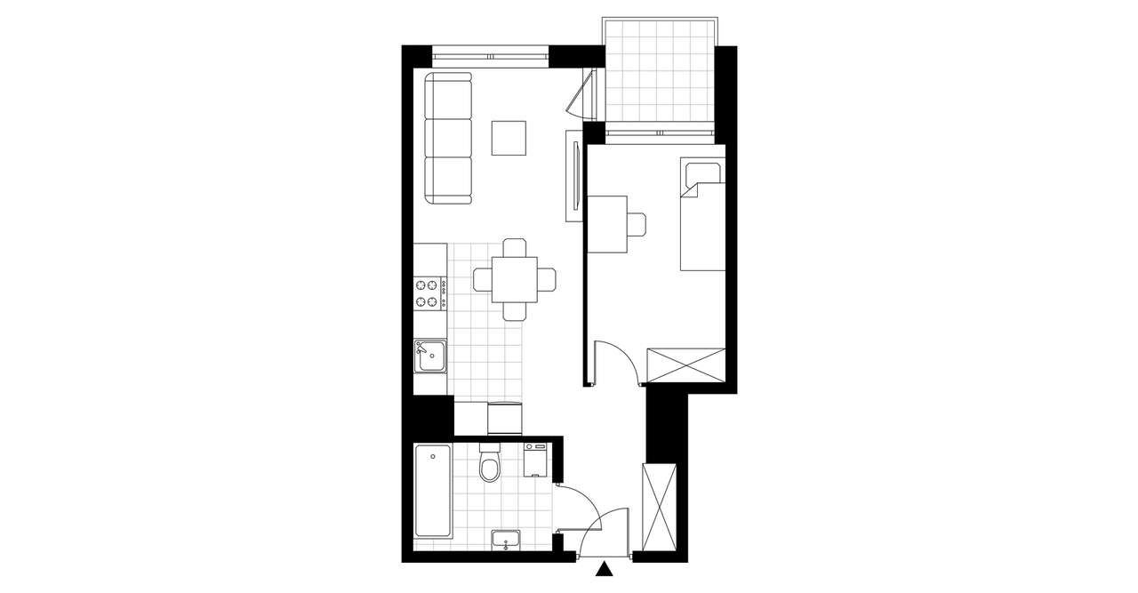 2-pokojowe mieszkanie 38m2 + taras Bez Prowizji - Pełny obrazek: 3/8