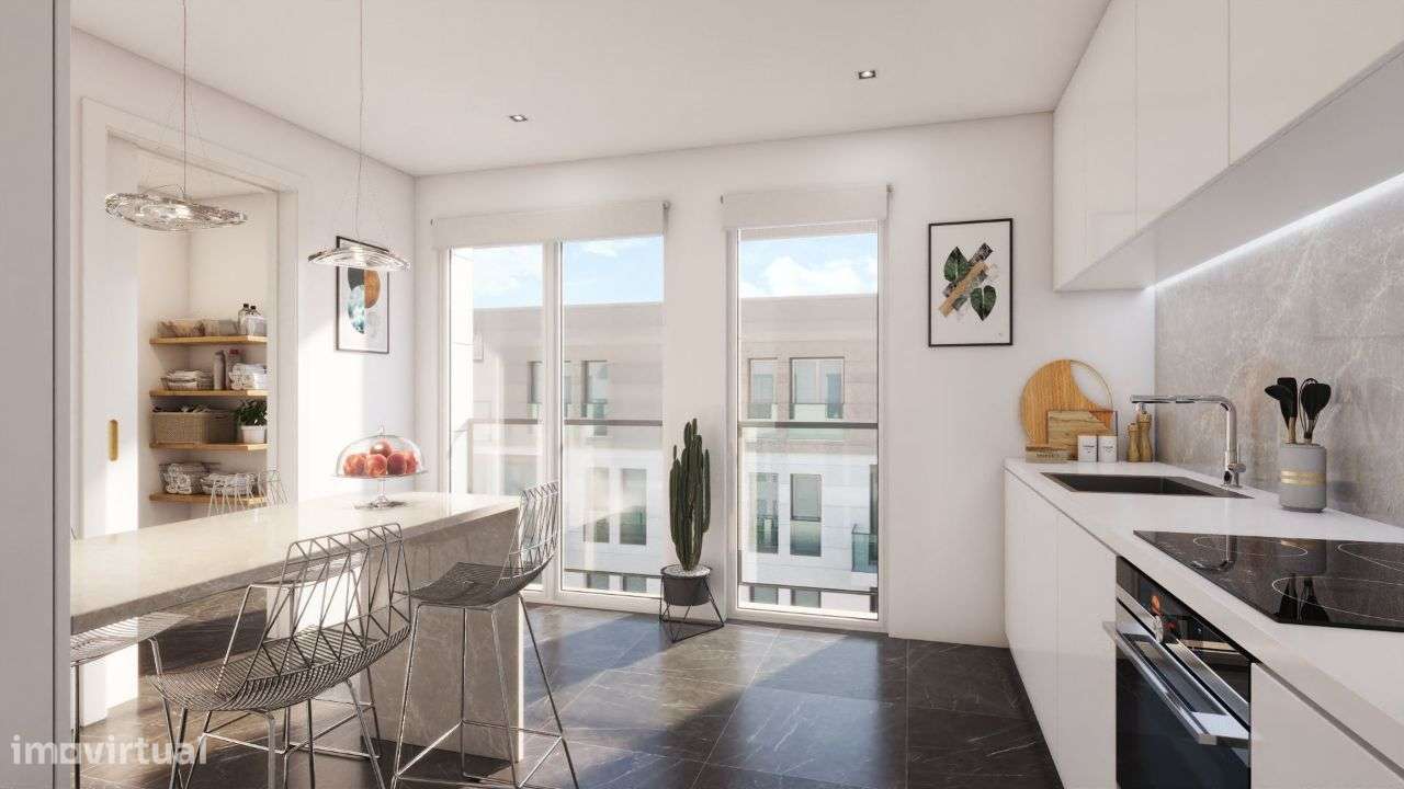 T3 em condomínio com piscina, jardim e ginásio-3