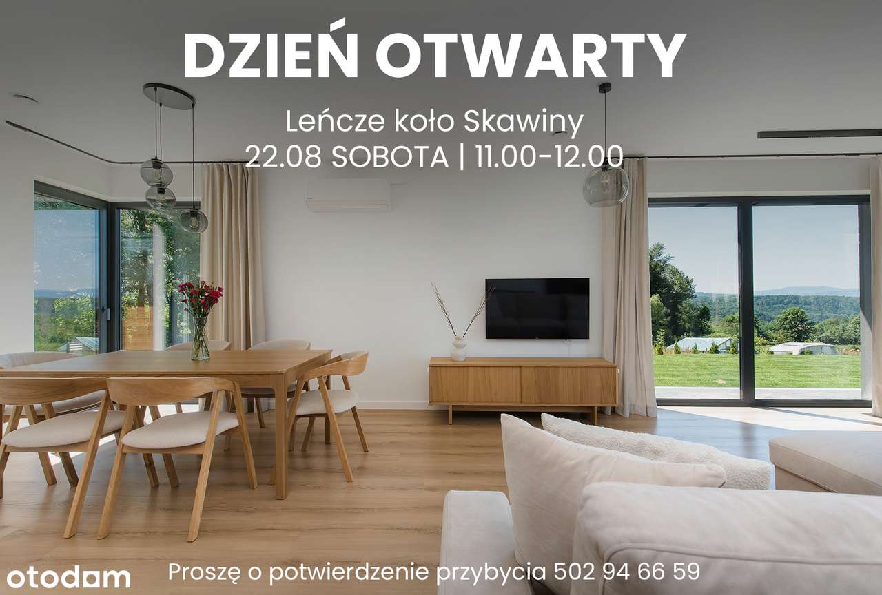 Dzień Otwarty 22.08 sobota Nowy dom z widokiem w okolicy Skawiny