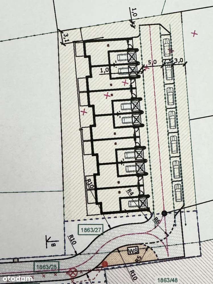 PUM 700m2 Działka budowlana z MPZP pod 7 szeregów z garażami bliźniaki - Pełny obrazek: 5/7