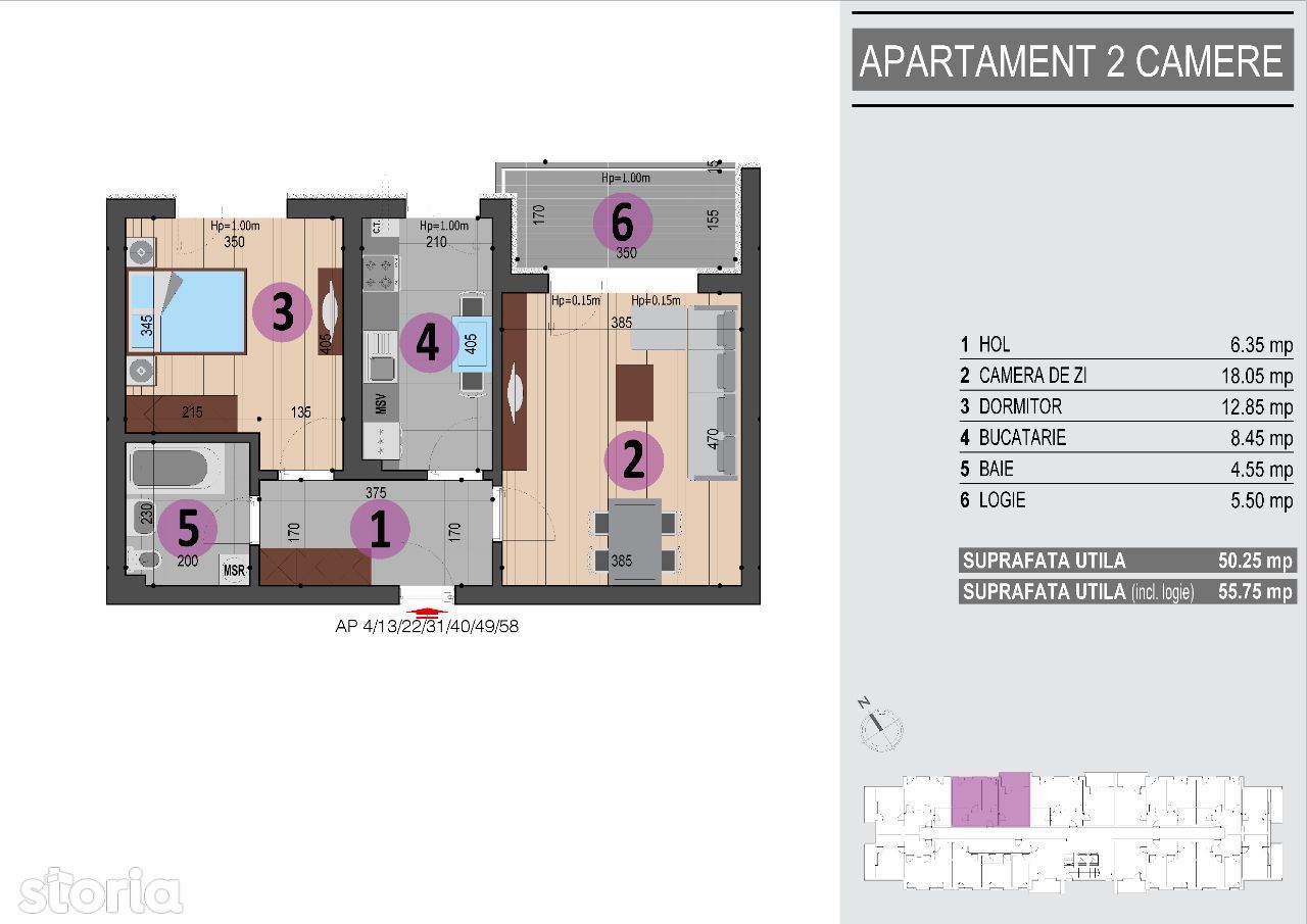 Berceni-Aparatorii Patriei-Apartament 2 camere decomandat